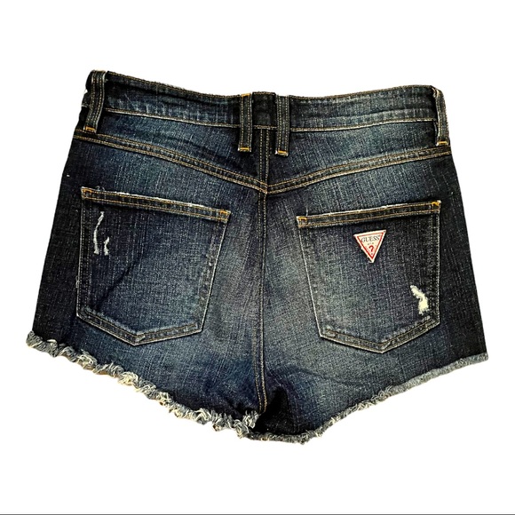 GUESS DISTRESSED JEAN SHORTS - Picture 4 of 5